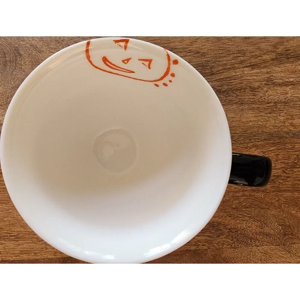 Starbucks 2007 HALLOWEEN Jack O’ Lantern PUMPKIN COFFEE Mug Cup Black/Orange - Picture 2 of 5